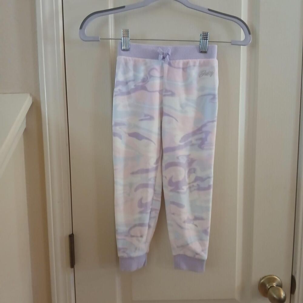 Juicy Couture Kids Pastel Camouflage Velour Velvet Sweatpants 4T Y2K Style